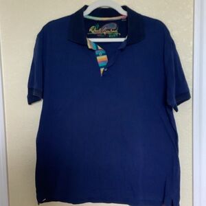 Robert Graham Navy Polo with Multicolor Trim